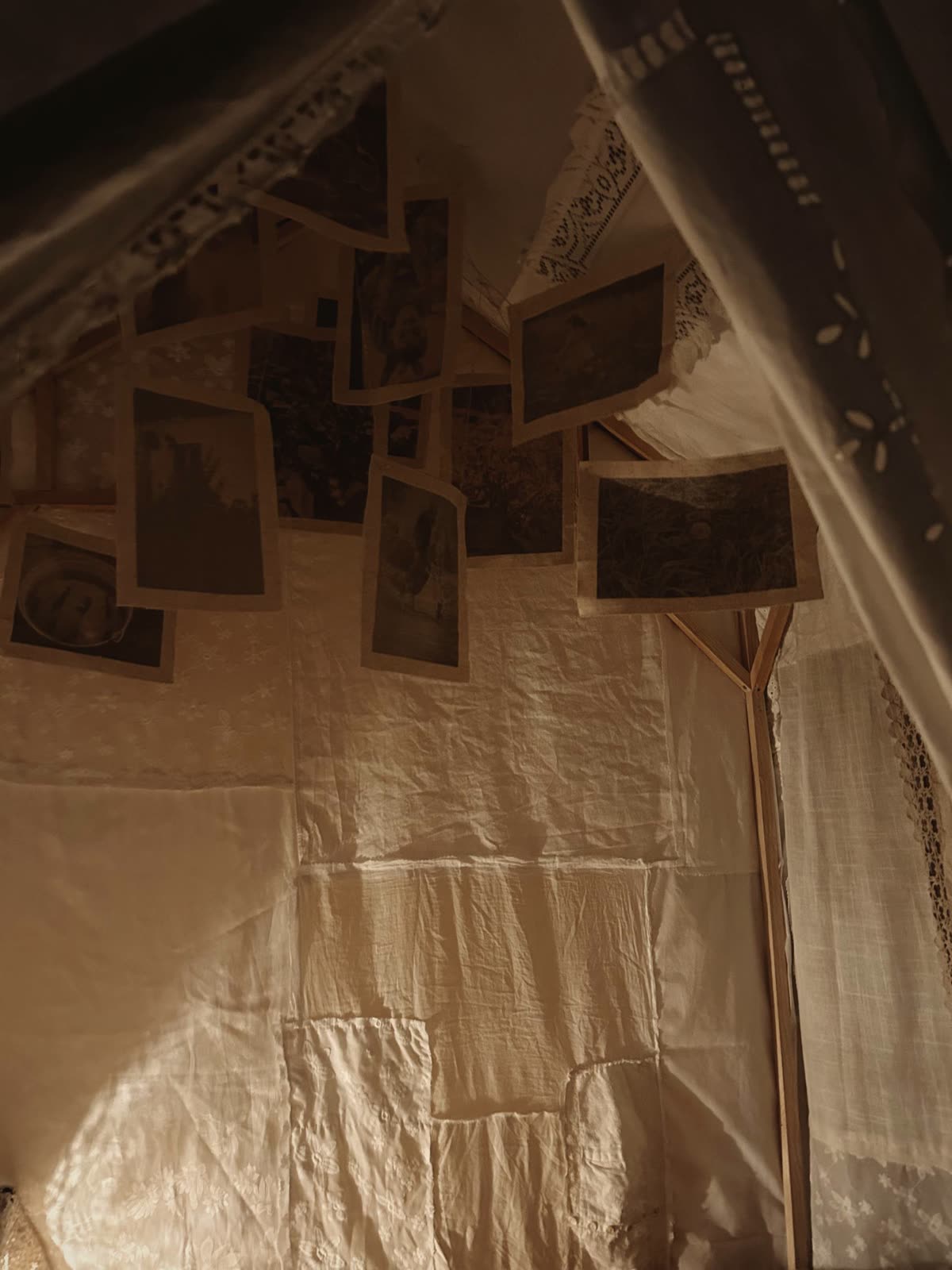 Photographs hanging inside the house